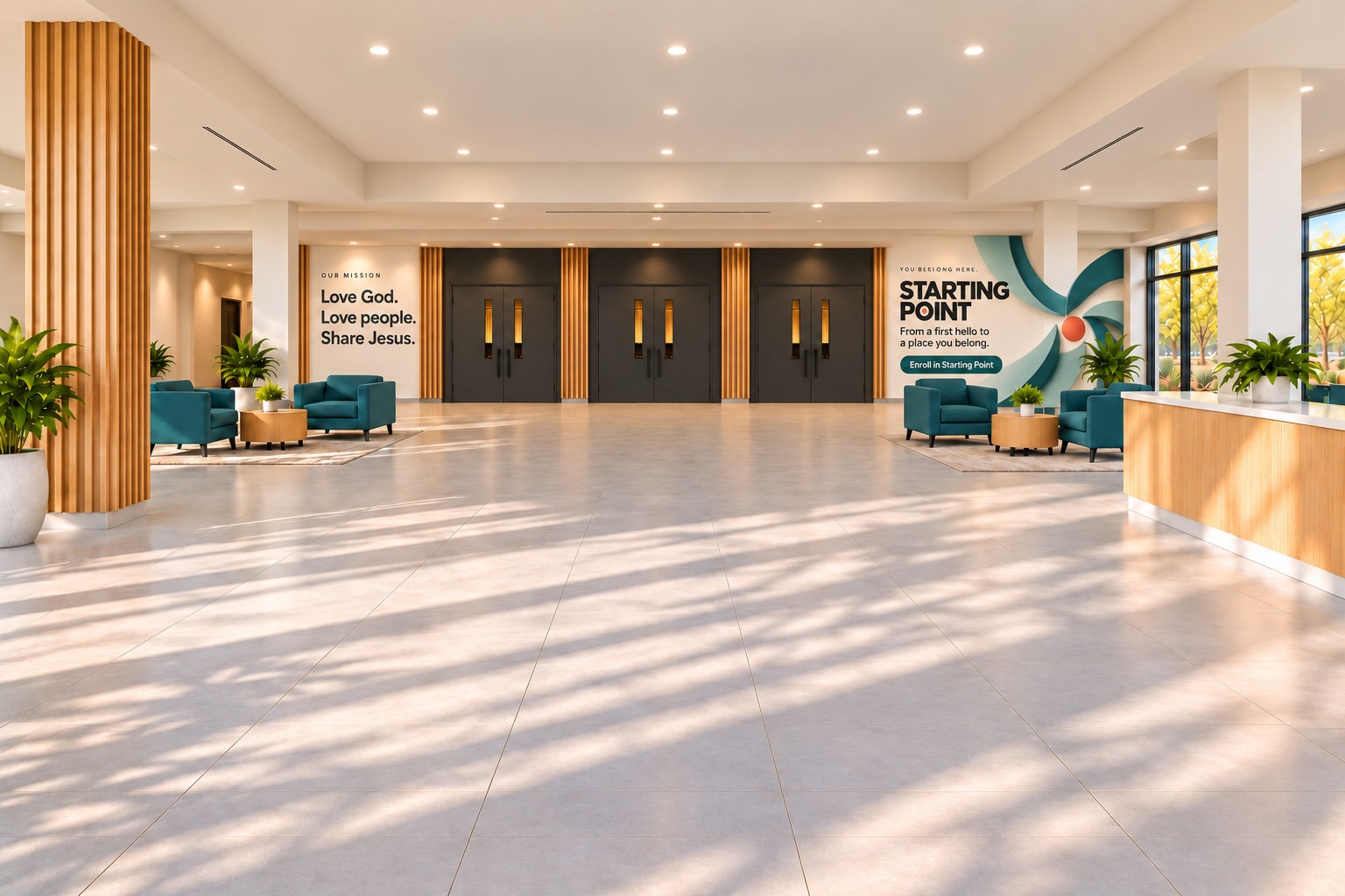 Lobby toward the worship center