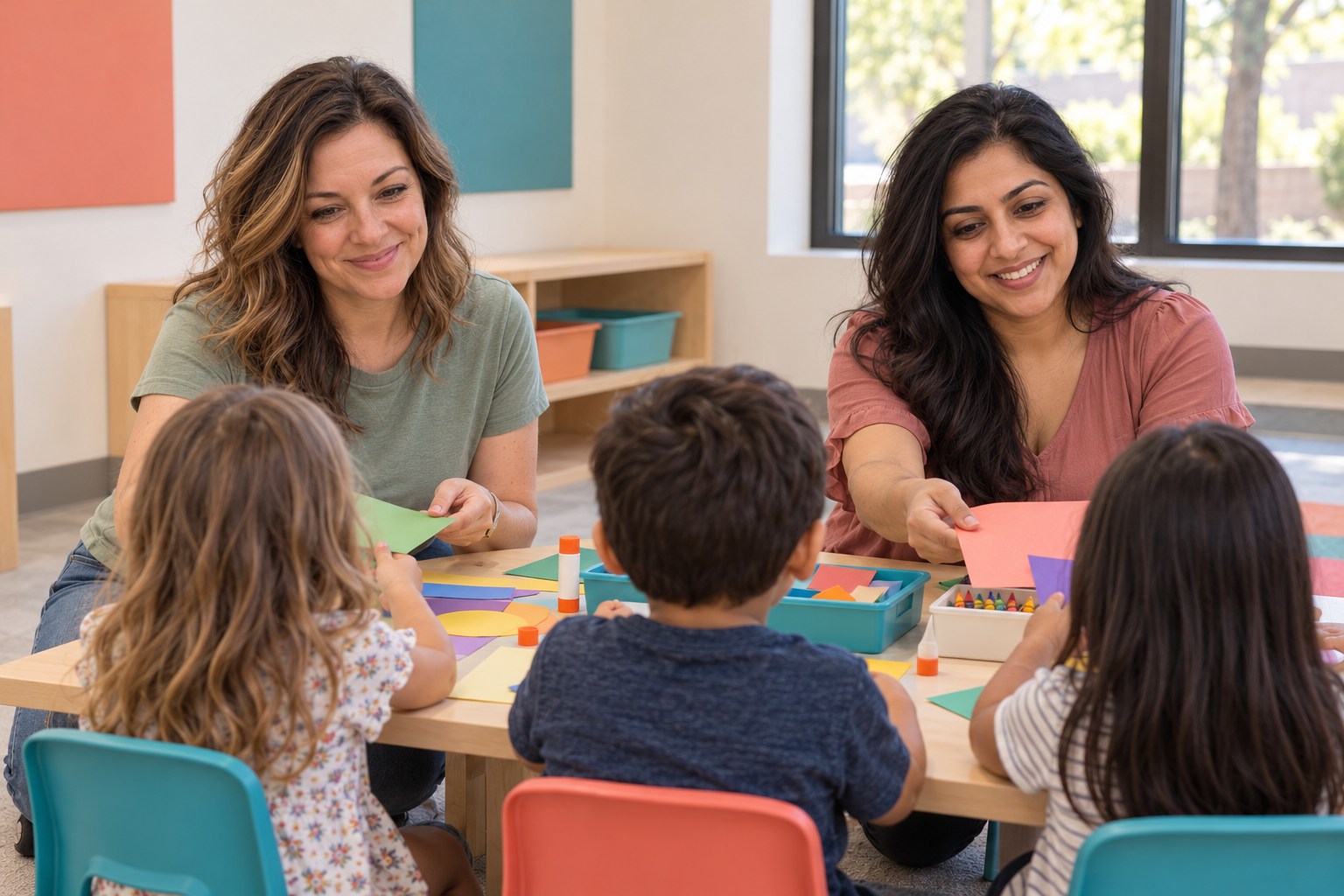 Kids Ministry: Rachel Brooks and Maria Garcia serving